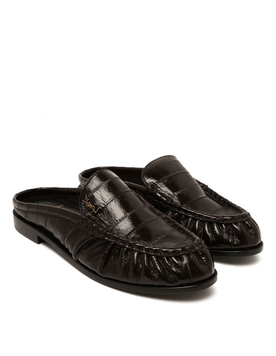 Saint Laurent Leather loafer mules, view 3