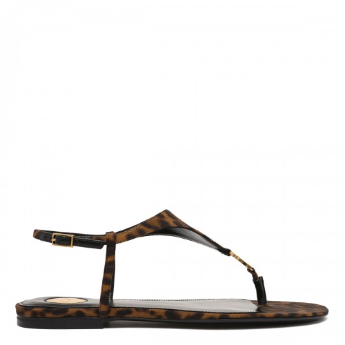 Saint Laurent Cassandra leopard thong sandals