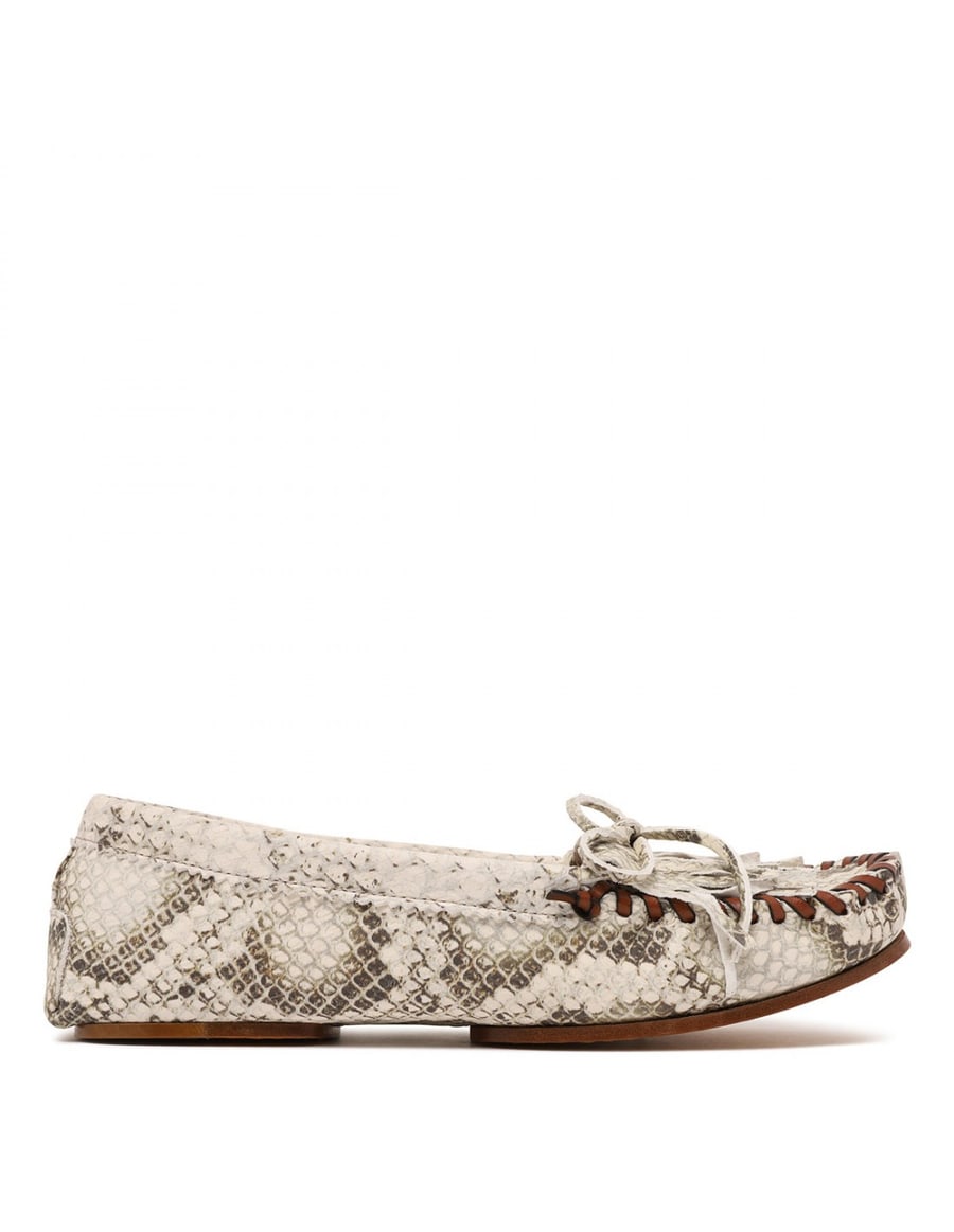 PARIS TEXAS Indiana python-embossed leather loafers, view 2