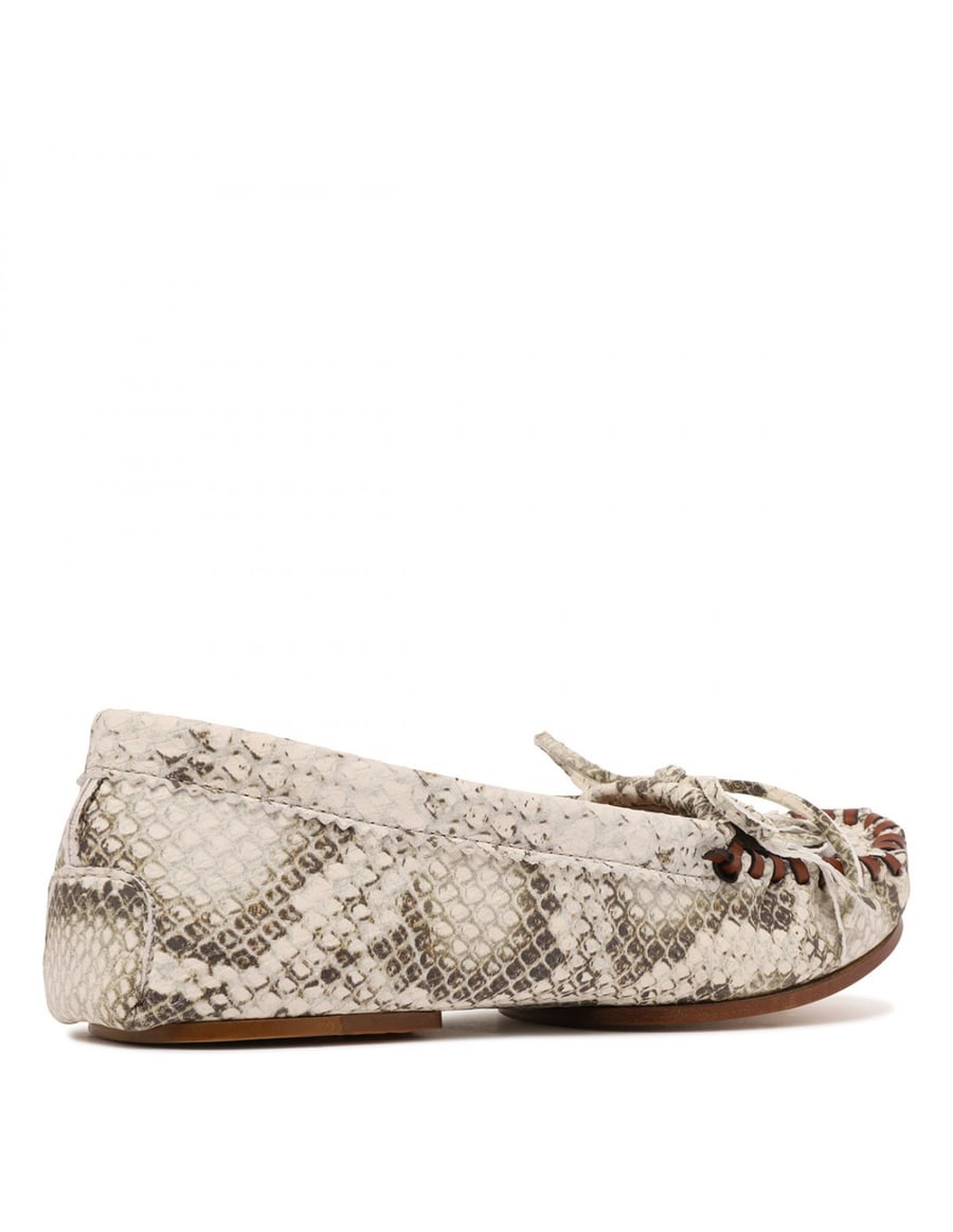 PARIS TEXAS Indiana python-embossed leather loafers, view 4