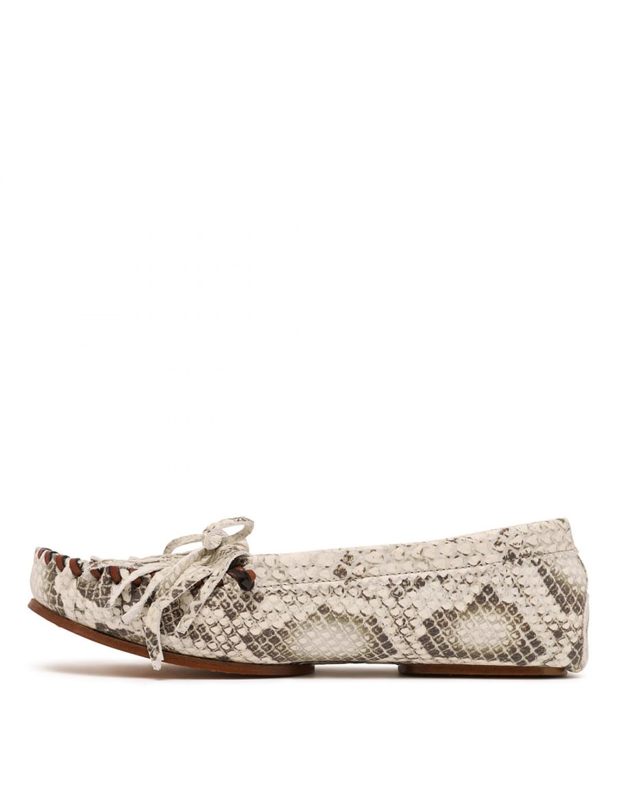 PARIS TEXAS Indiana python-embossed leather loafers, view 5