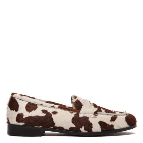 LE NOIR Cow-print calf-hair loafers
