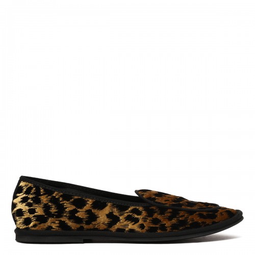 LE NOIR Leopard velvet loafers