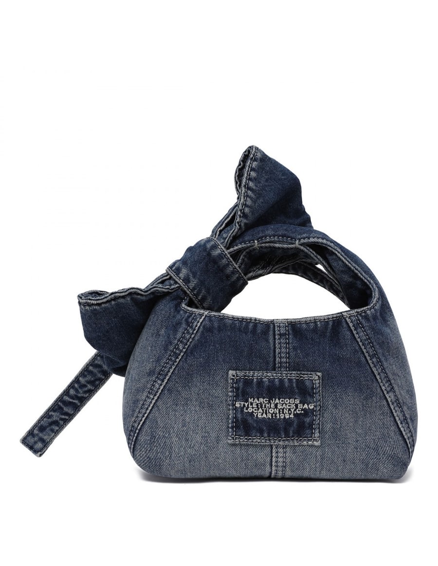Marc Jacobs The Bow denim mini sack bag, view 4