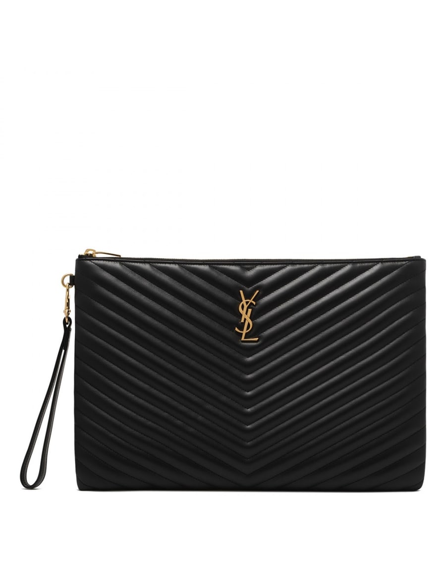 Saint Laurent Cassandre matelassé document holder, view 2