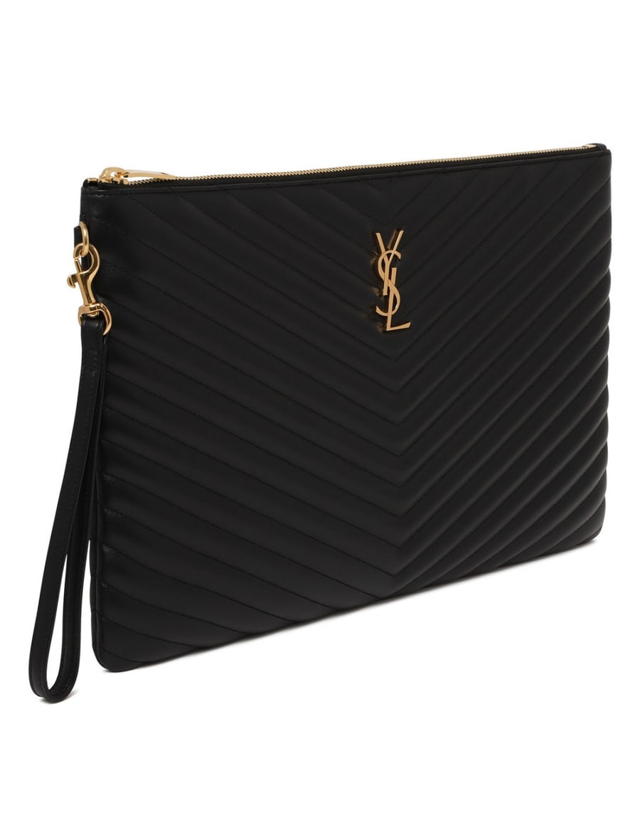 Saint Laurent Cassandre matelassé document holder, view 3