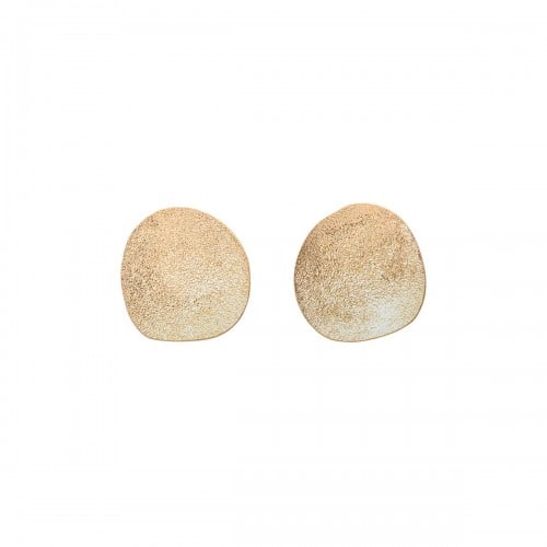 Brunello Cucinelli Gold hue silver disc earrings