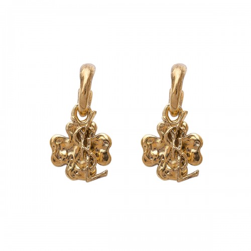 Saint Laurent Cassandre lucky charm hoop earrings