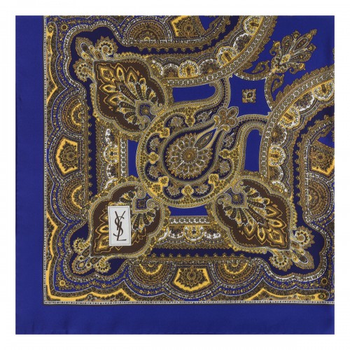 Saint Laurent Paisley silk twill square scarf