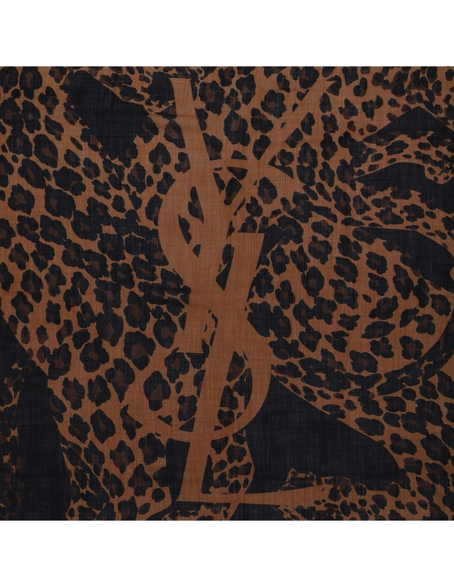 Saint Laurent Cassandre leopard square scarf, view 3