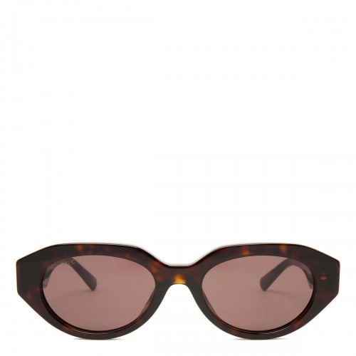 Gucci Brown tortoiseshell oval sunglasses
