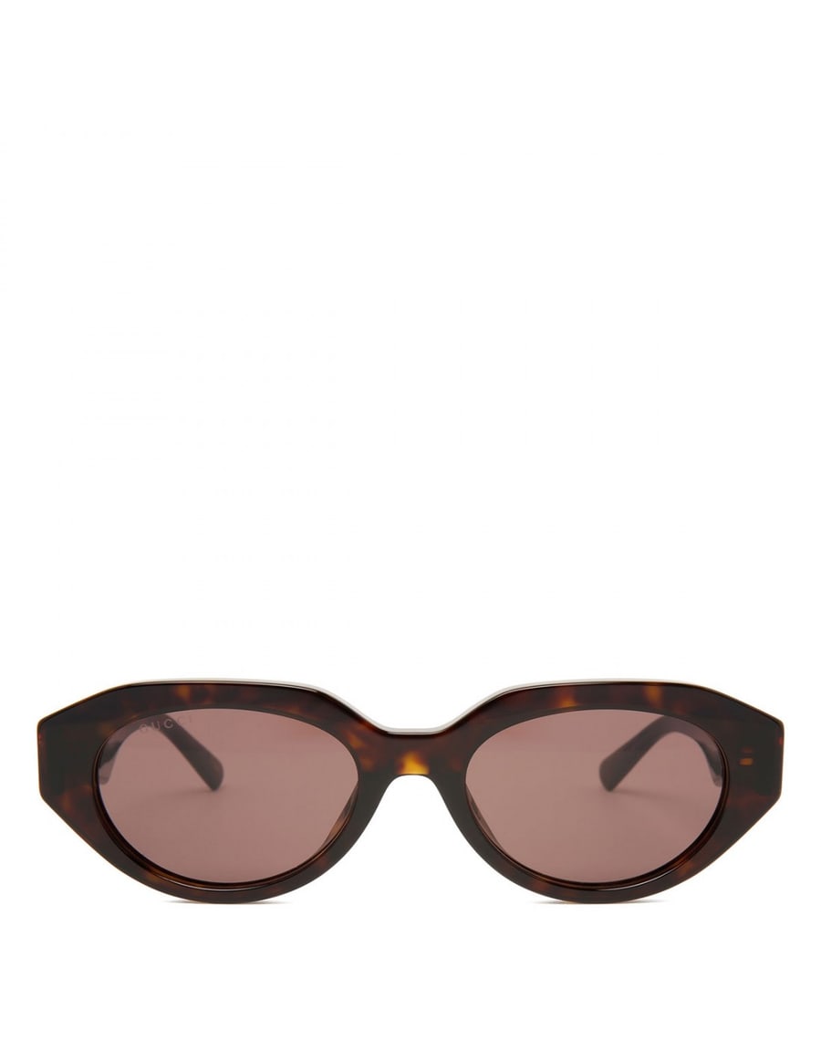 Gucci Brown tortoiseshell oval sunglasses, view 2