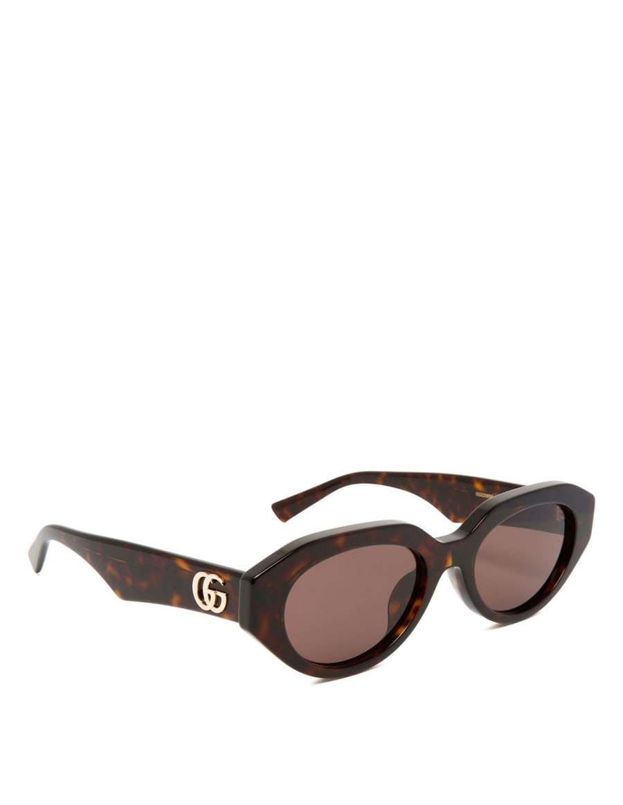 Gucci Brown tortoiseshell oval sunglasses, view 3