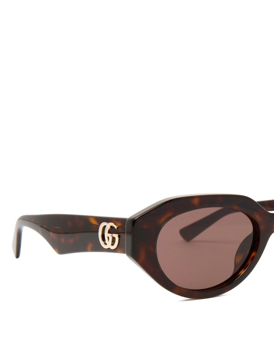 Gucci Brown tortoiseshell oval sunglasses, view 5