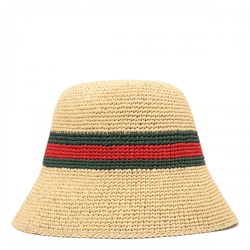 Gucci Woven bucket hat with Web