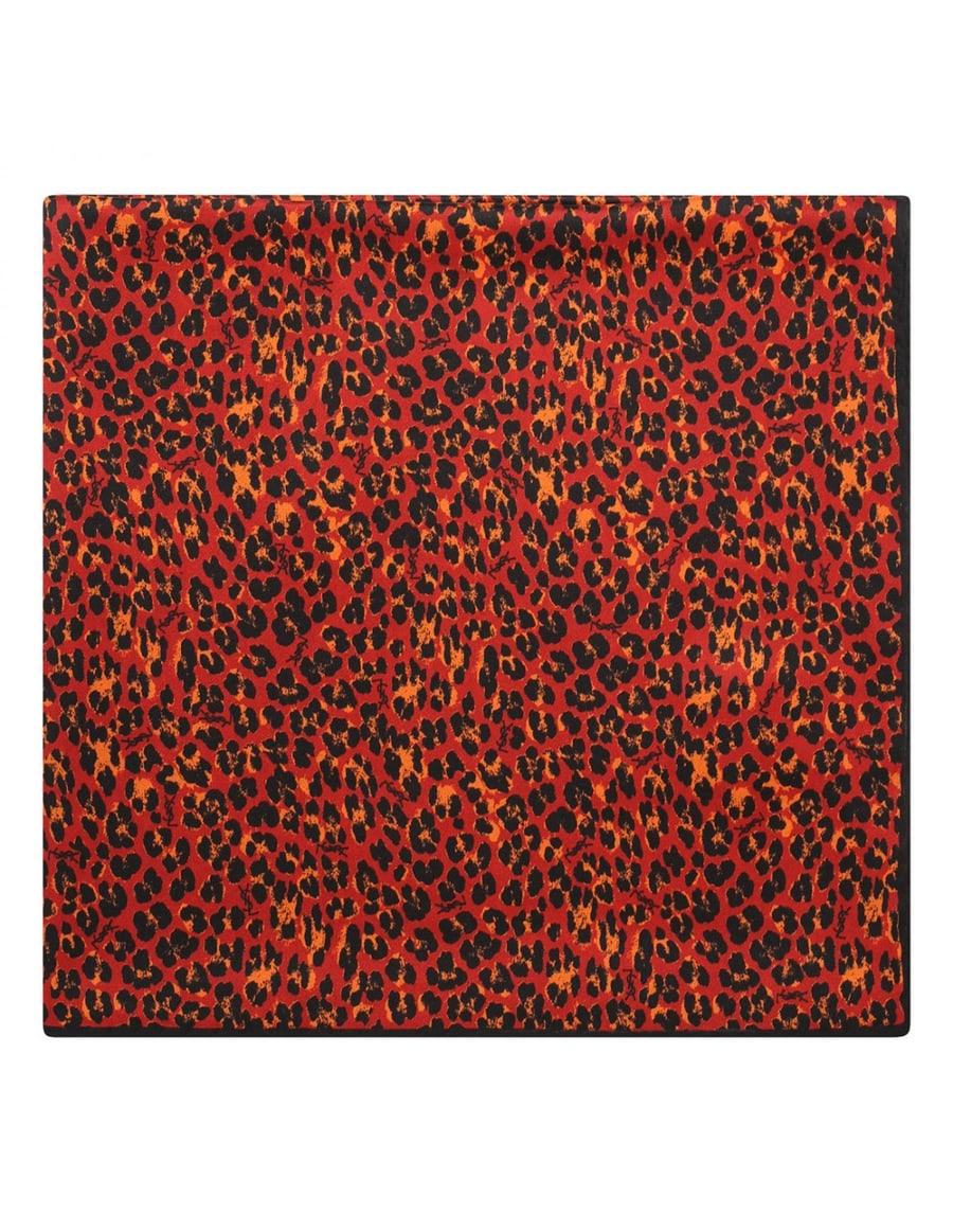 Saint Laurent Leopard silk square scarf, view 2