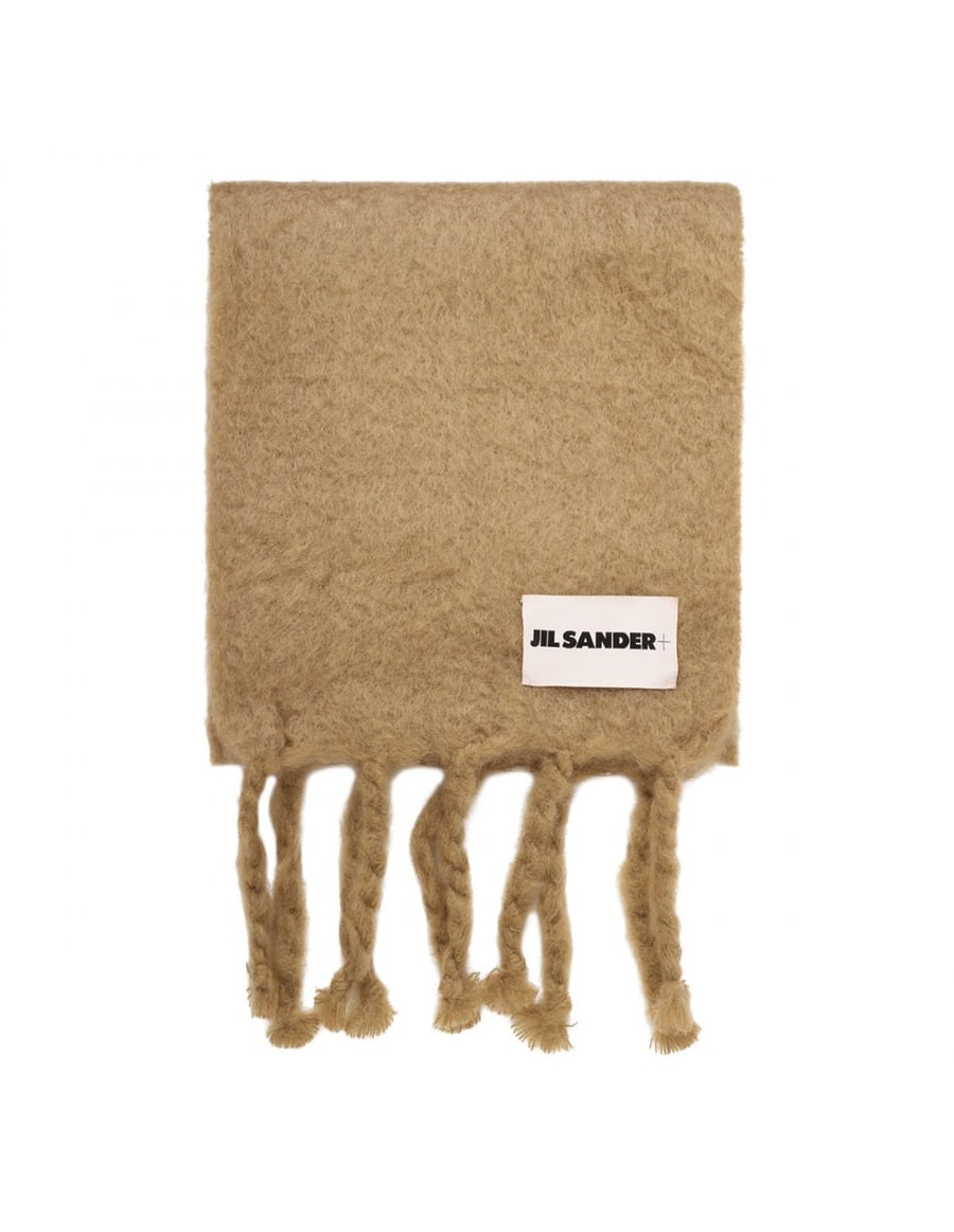 Jil Sander Wide wool blend scarf, view 2