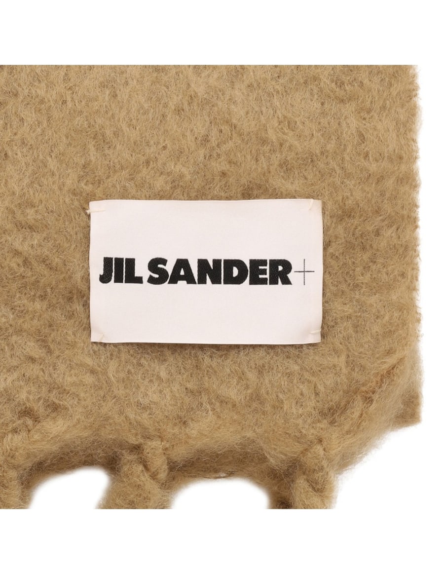 Jil Sander Wide wool blend scarf, view 3