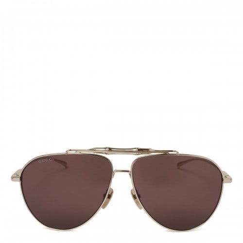 Gucci Pilot metal sunglasses
