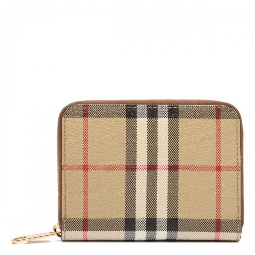 Burberry Check small zip wallet