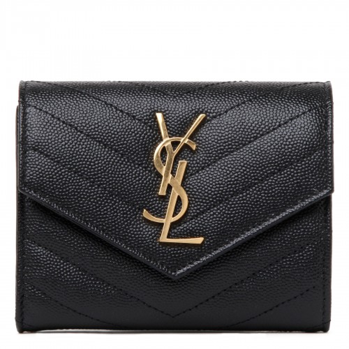 Saint Laurent Cassandre matelassé compact wallet