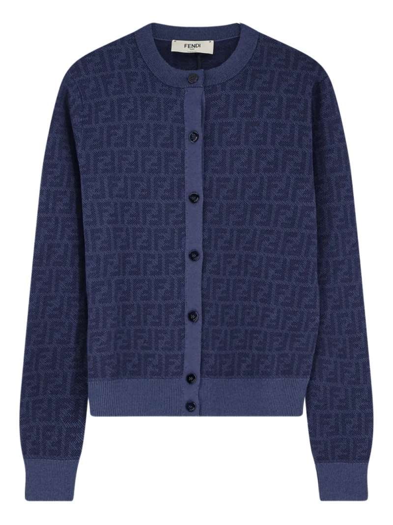 Fendi Ff Denim Cardigan, view 2