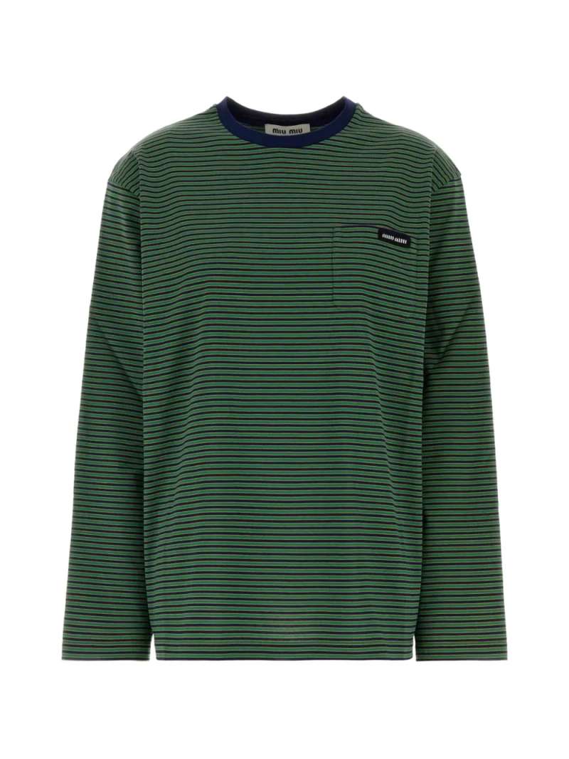 Miu Miu Striped Jersey Tee