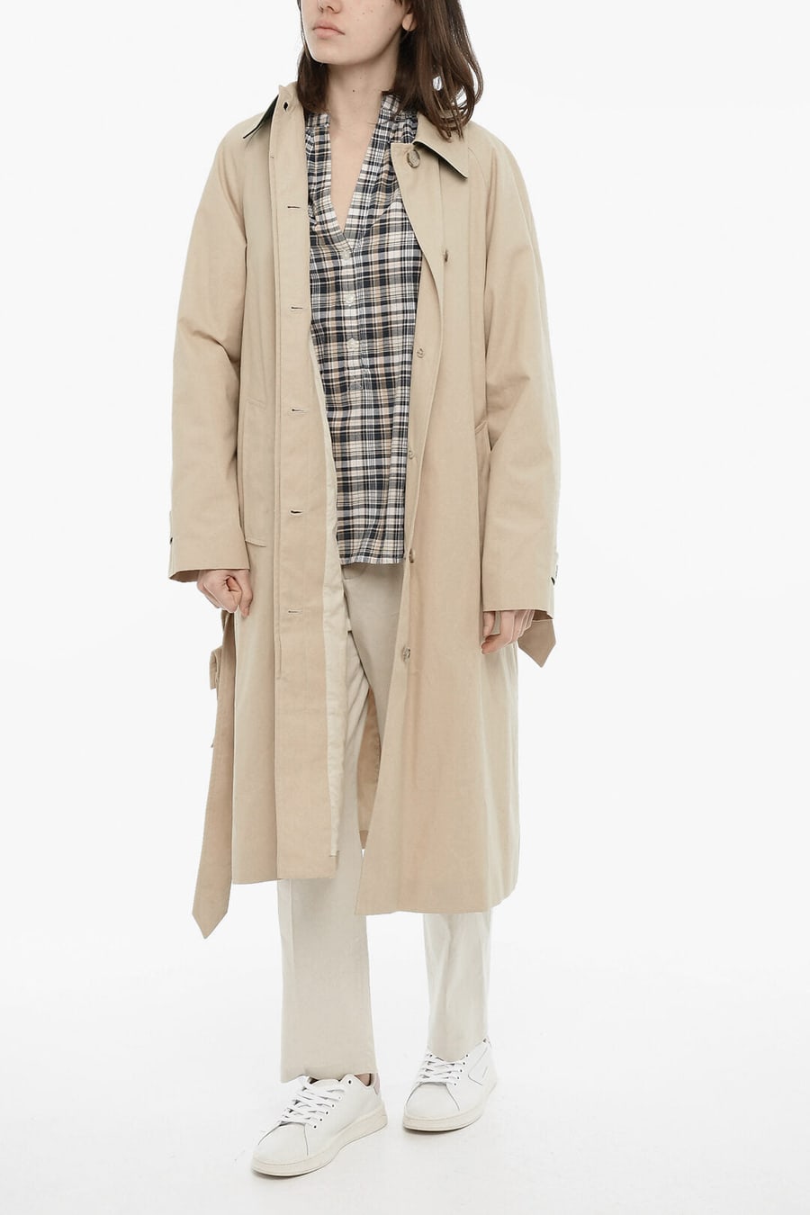 Woolrich 0125~Solid Lightweight Cotton Trench Coat, view 2