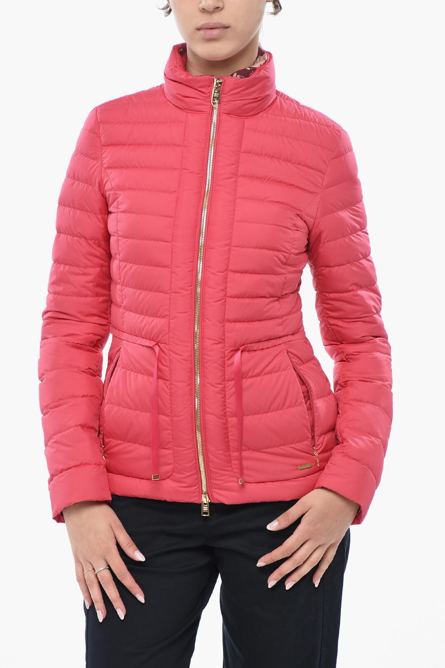Woolrich 0201~Quilted Puffer Jacket HIBISCUS with Gold Zip