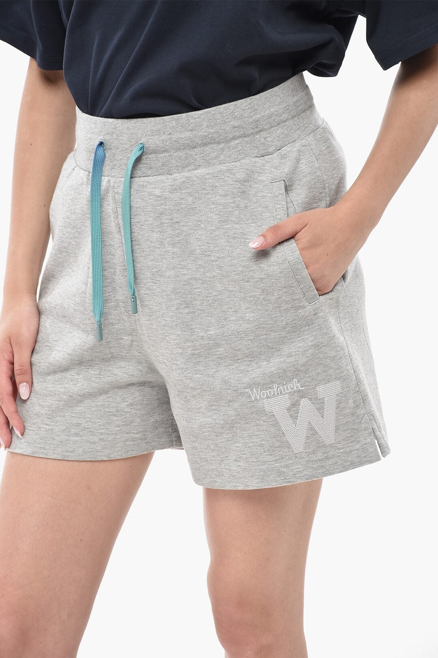 Woolrich 0201~Solid-Color Fleece Shorts, view 3
