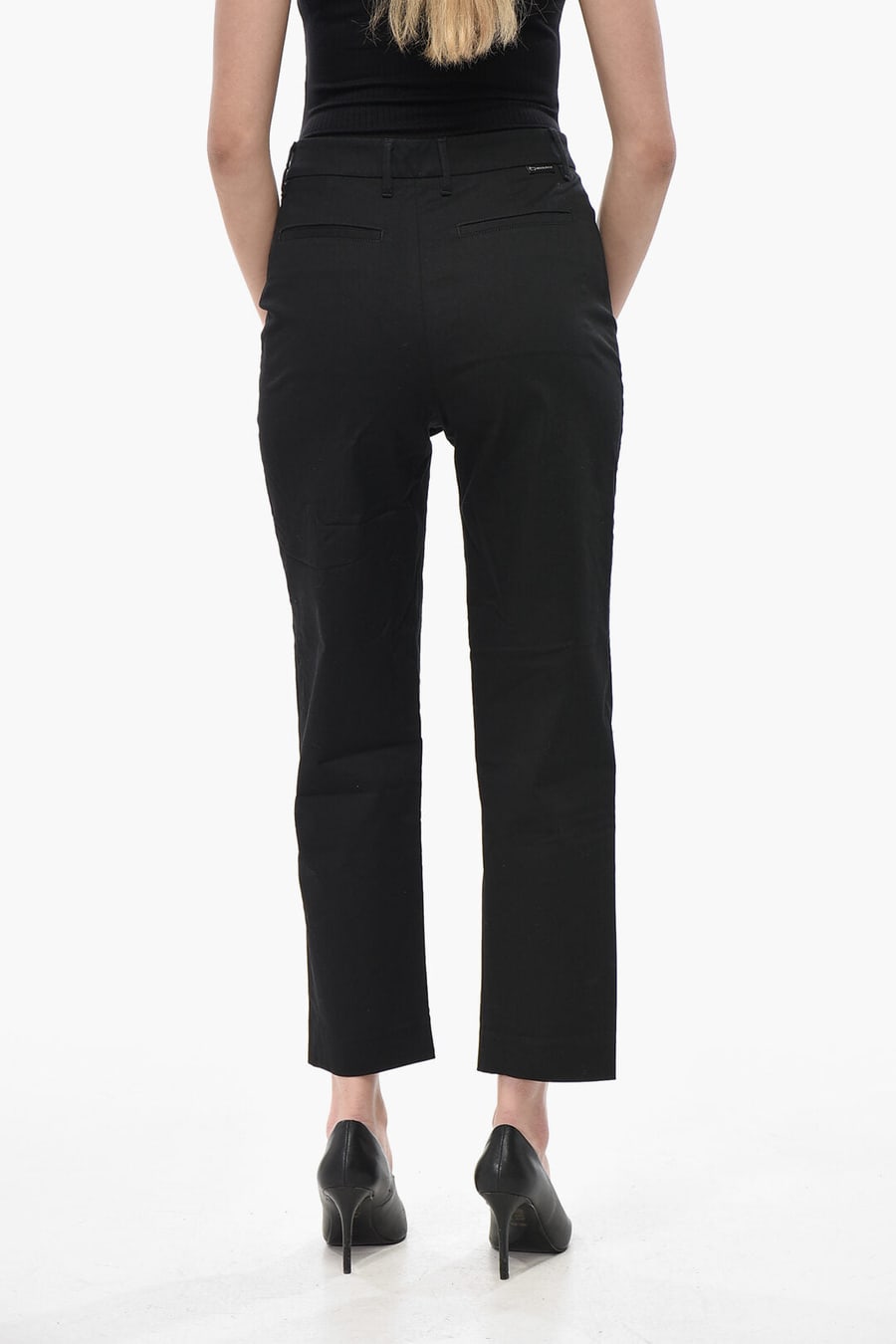 Woolrich 0201~Solid-Color Stretch Cotton Trousers, view 2