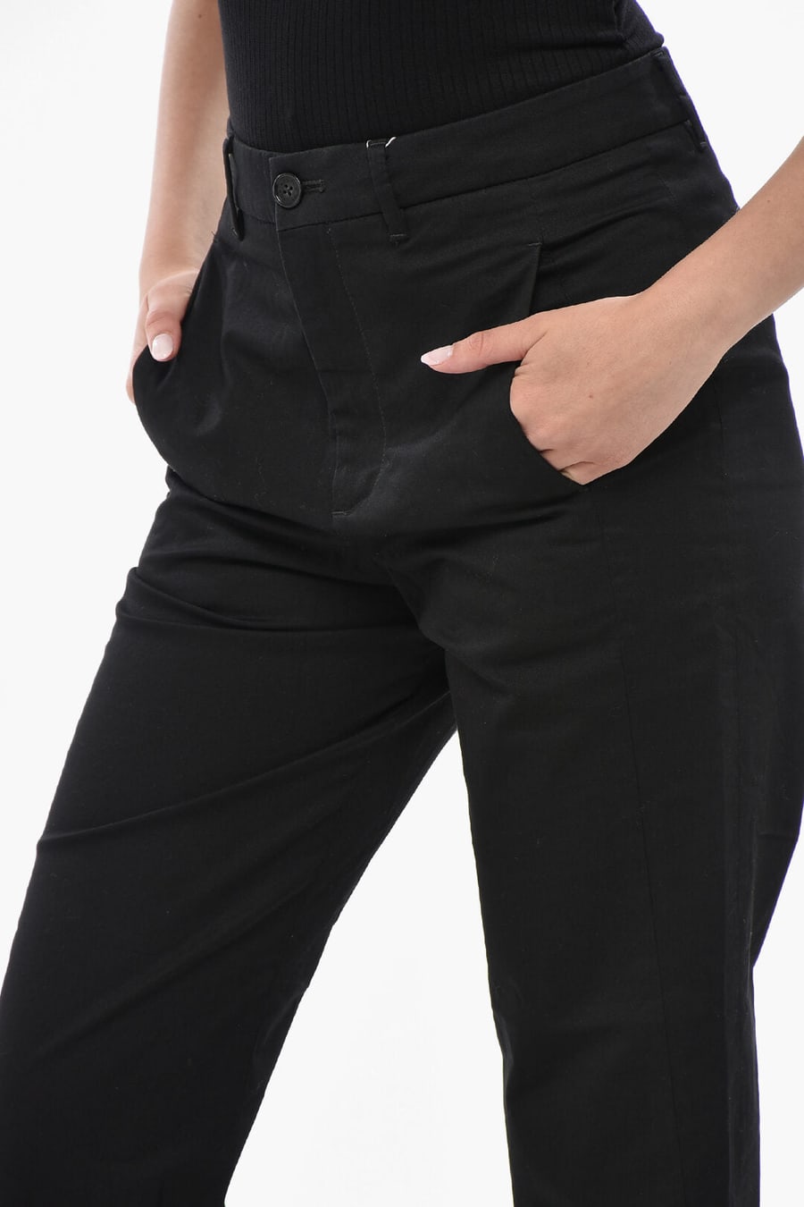 Woolrich 0201~Solid-Color Stretch Cotton Trousers, view 3