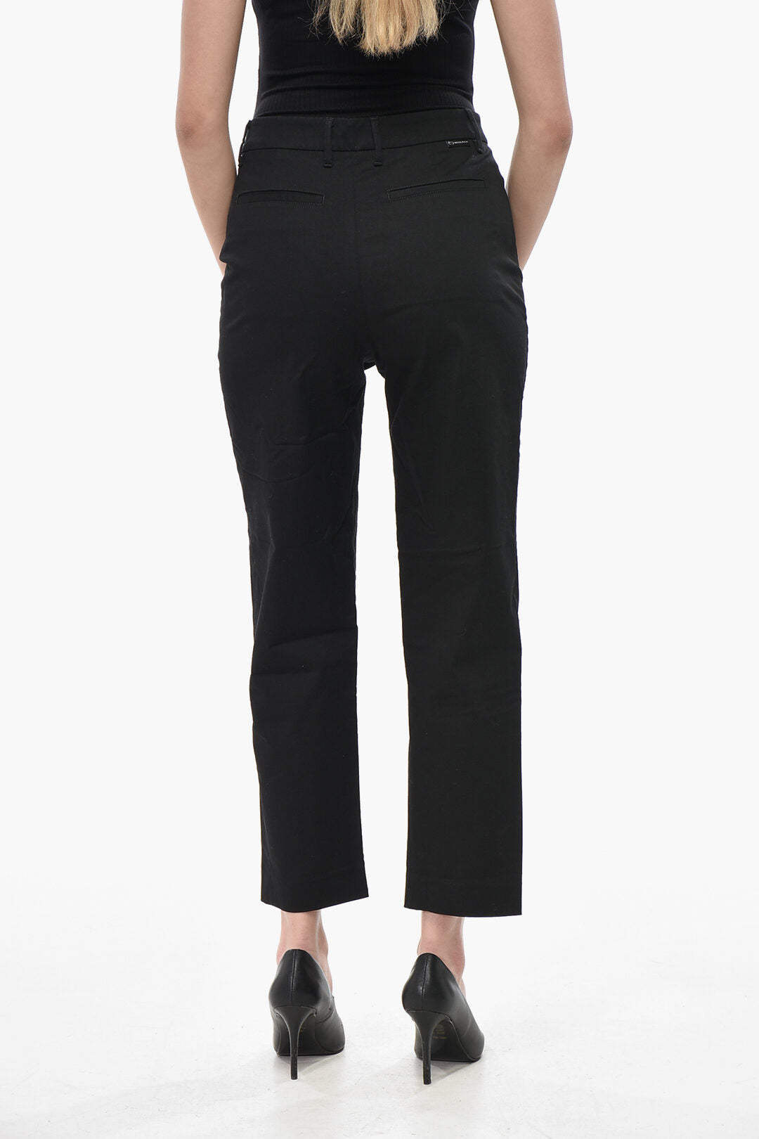 Woolrich 0201~Solid-Color Stretch Cotton Trousers, view 2