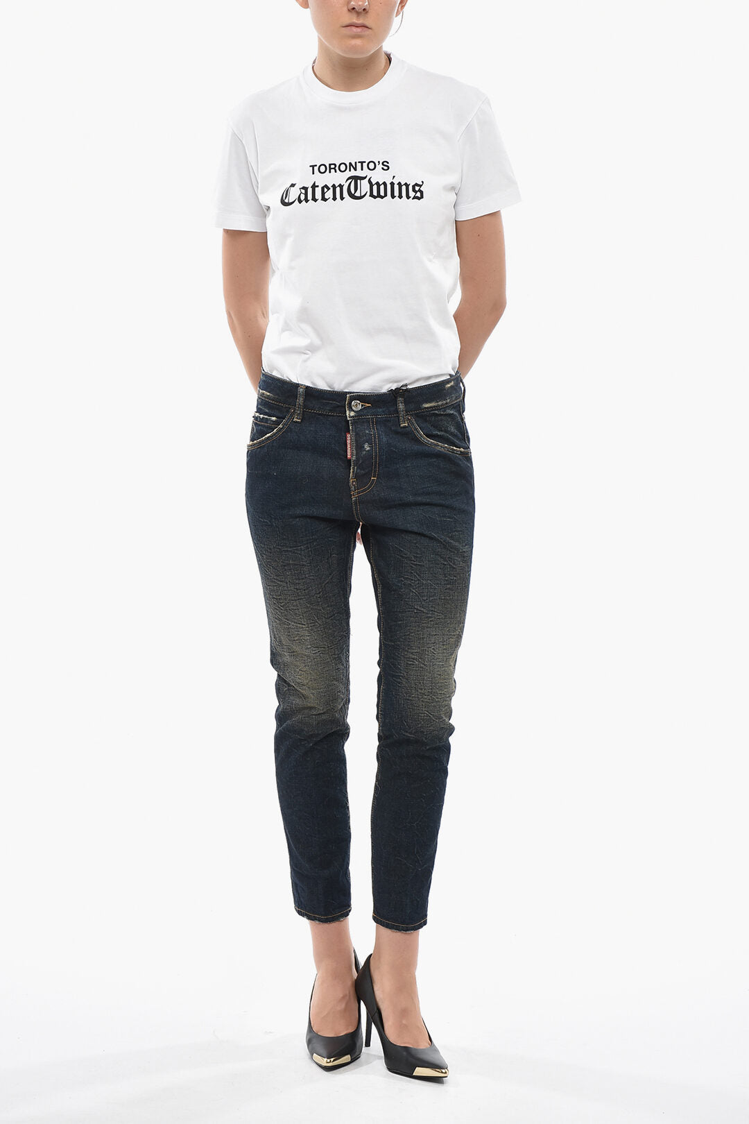 Dsquared2 0401~Jeans COOL GIRL Stonewashed Effect Regular Rise 14cm, view 2