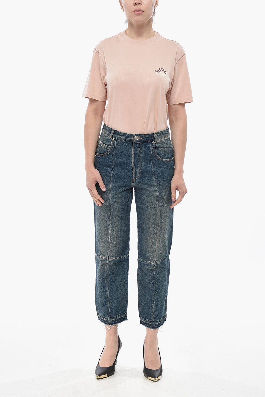 Isabel Marant 0405~Cropped-Fit Jeans NAJET With Cross Seams 18cm