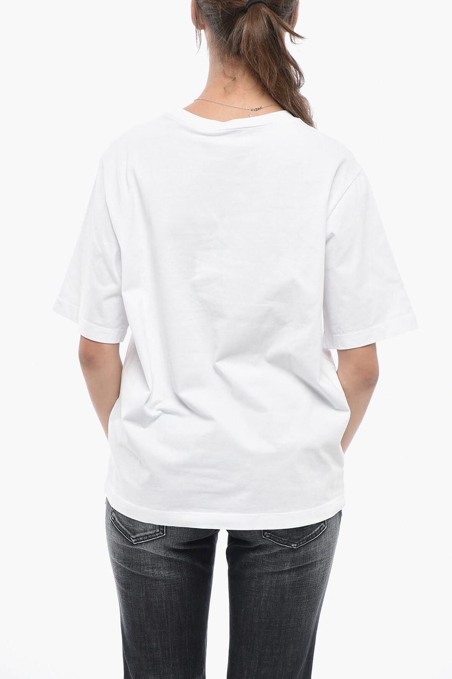 Dsquared2 0405~ICON Crew-Neck T-Shirt RENNY FIT Pure Cotton with Contrast Logo