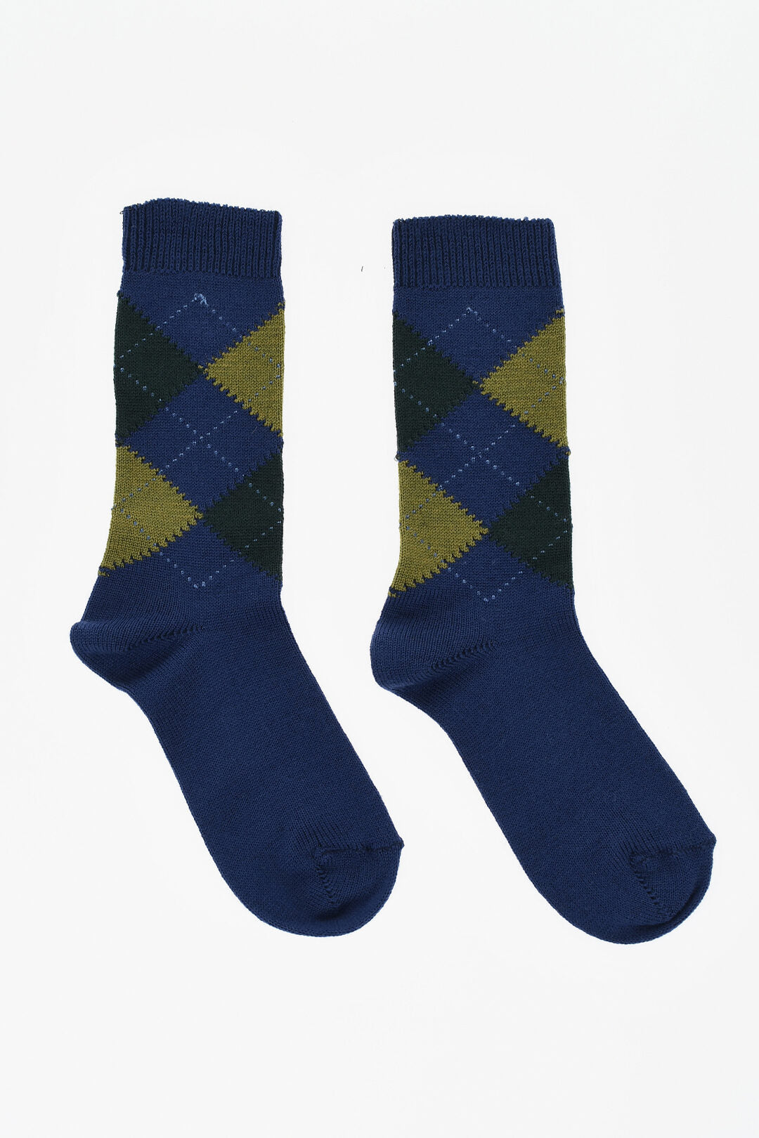 Maria La Rosa 0405~Mid Wool Socks with Check Pattern