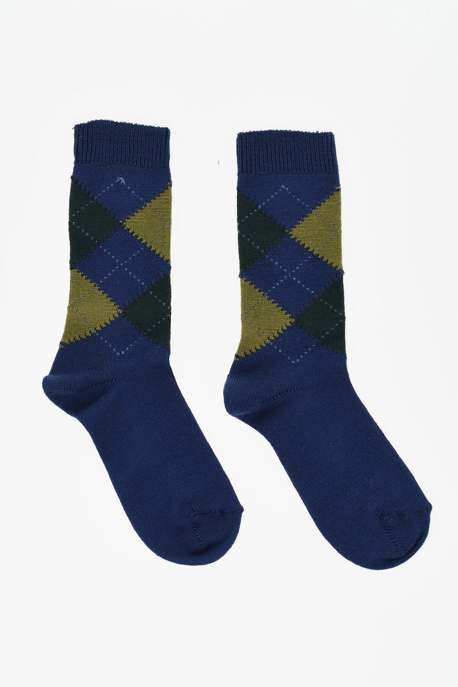 Maria La Rosa 0405~Mid Wool Socks with Check Pattern
