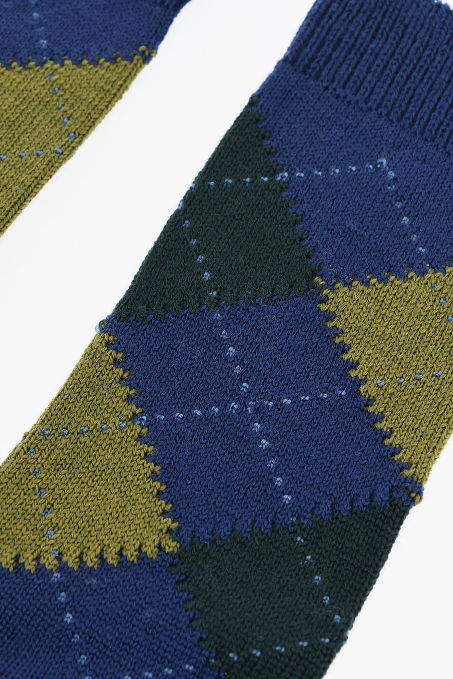 Maria La Rosa 0405~Mid Wool Socks with Check Pattern, view 2