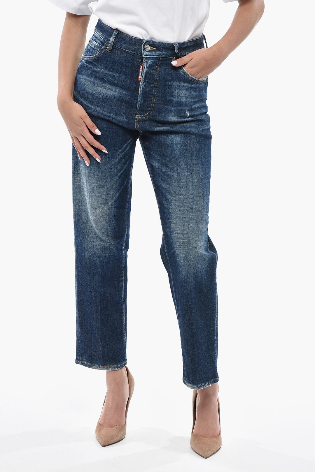 Dsquared2 0405~Stretch Denim Straight Leg Jeans BOSTON 18cm