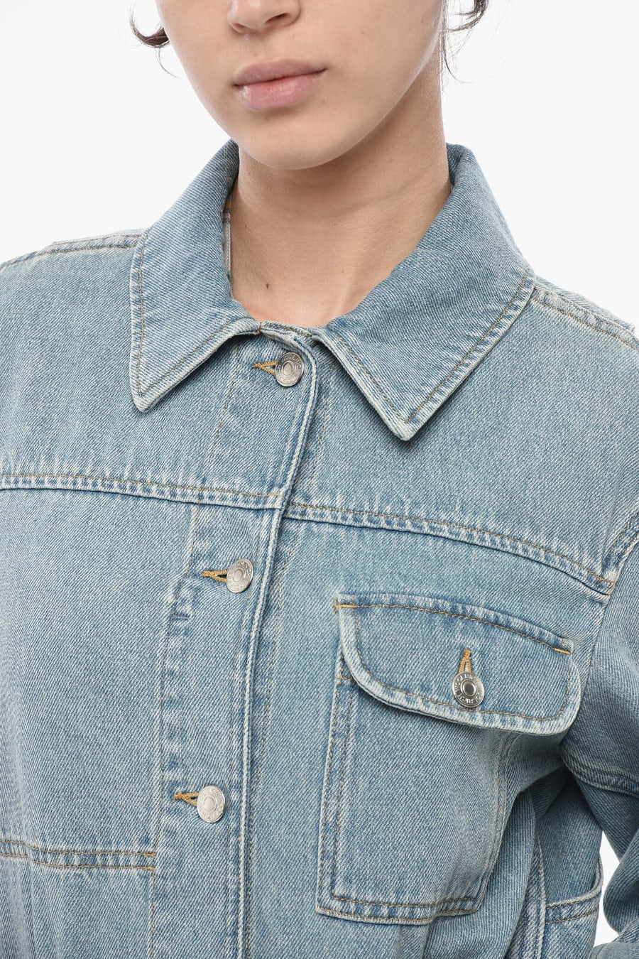 Woolrich 0405~Utility Denim Jacket With Logo Buttons, view 3