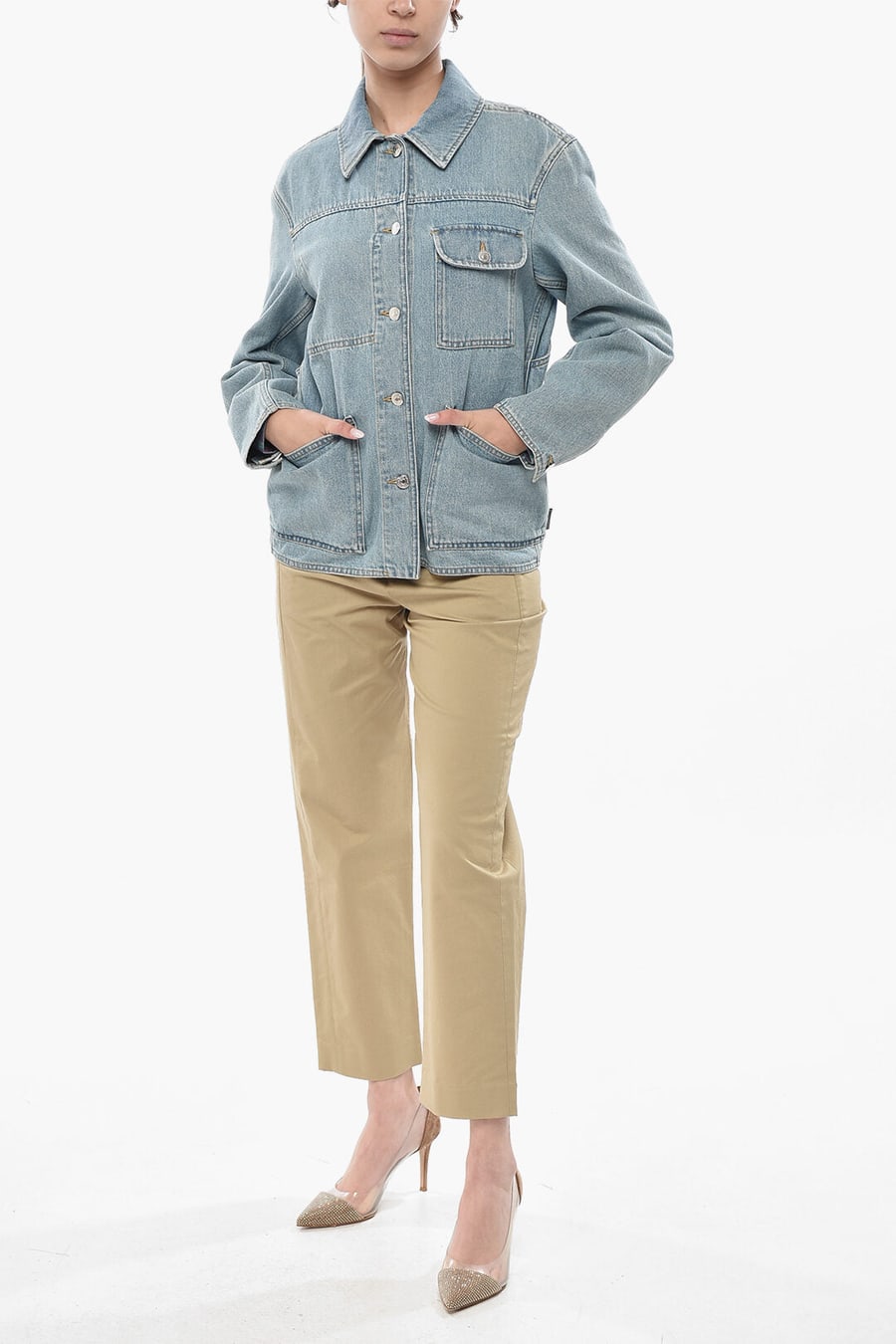 Woolrich 0405~Utility Denim Jacket With Logo Buttons, view 4