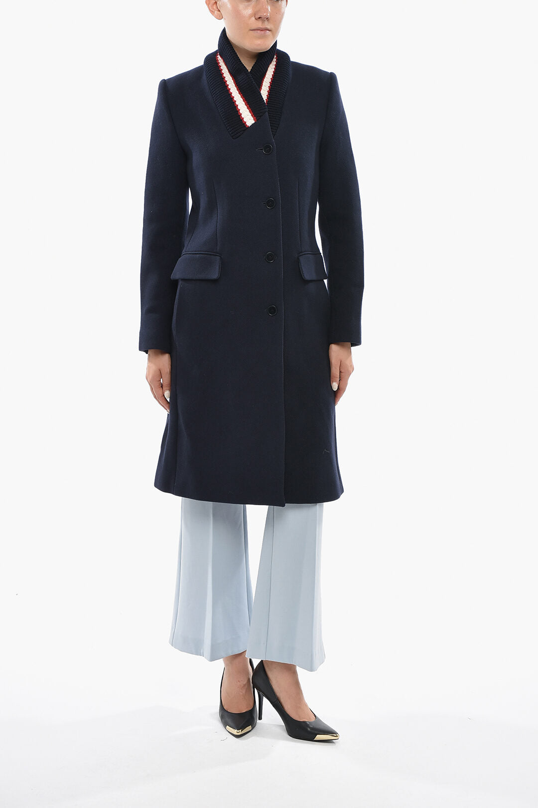 Stella McCartney 0405~Wool Coat NYLA With Knit Collar, view 2