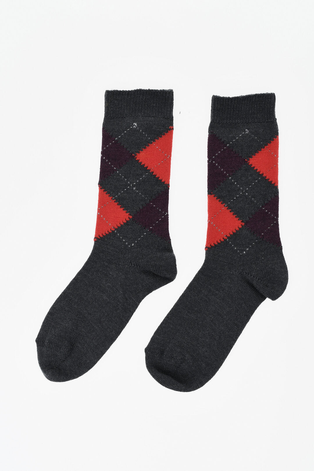 Maria La Rosa 0470~Mid Wool Socks with Check Pattern