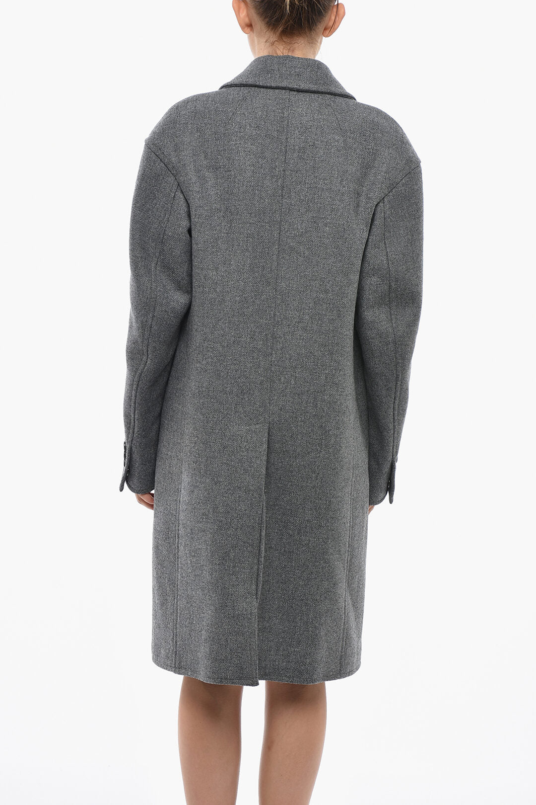 Dsquared2 0470~Oversized Virgin Wool And Nylon Coat With Flap Pockets, view 2