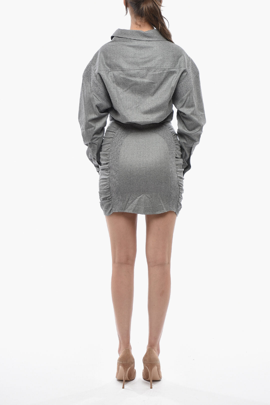 Stella McCartney 0470~Wool Shirt Dress WREN With Long Sleeves, view 2