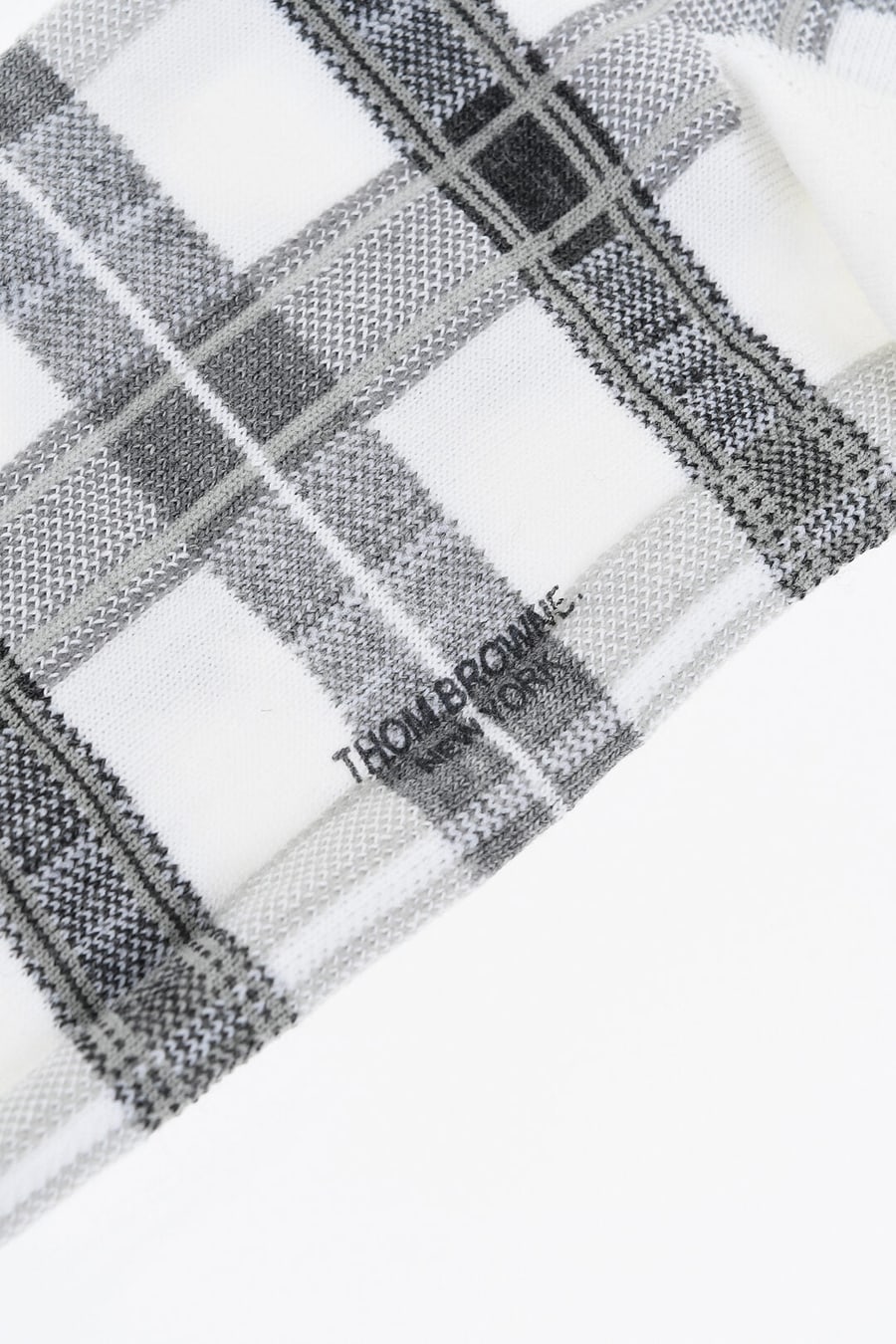 Thom Browne 0470~Wool-Blend Socks with Tartan Pattern, view 2