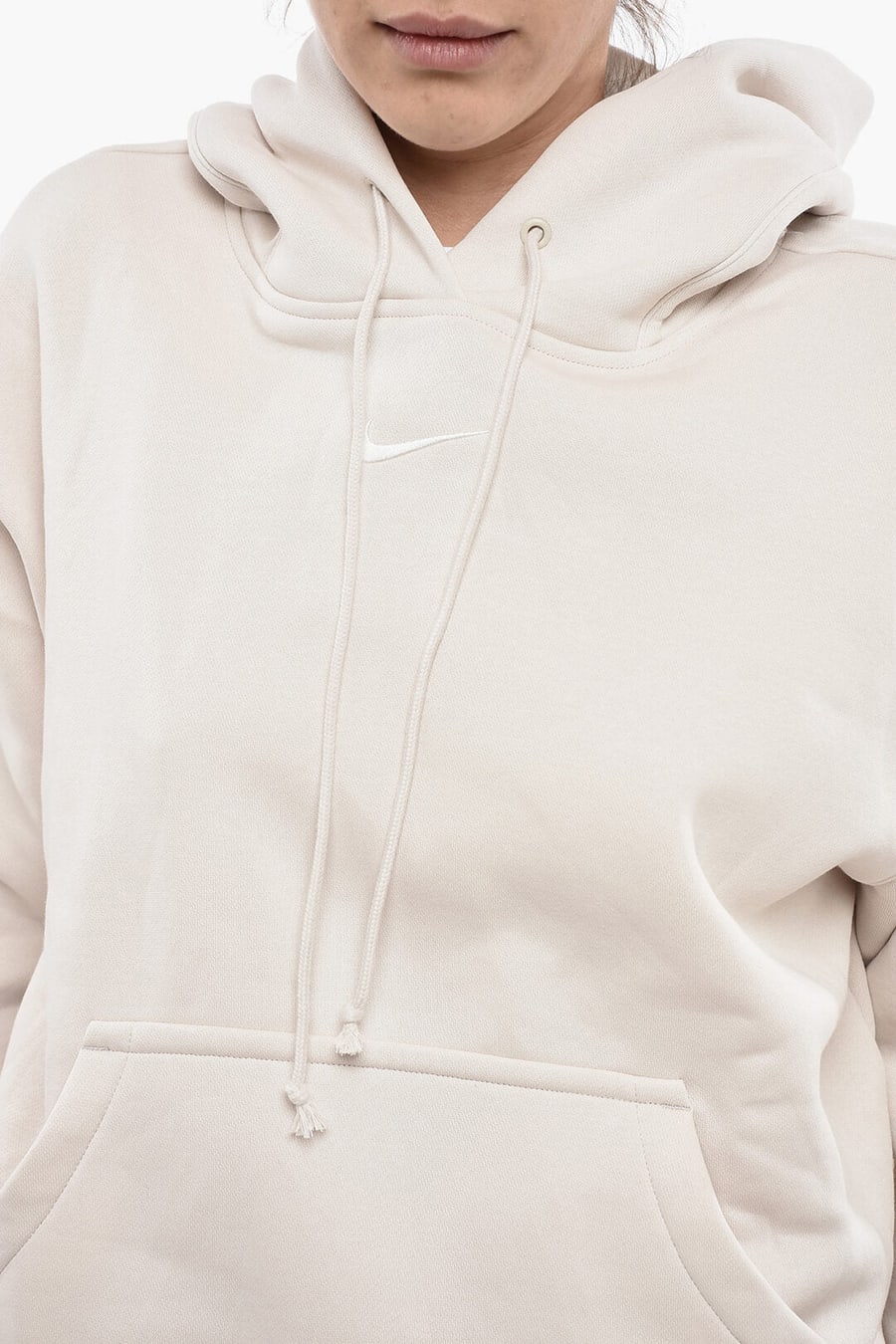 Nike 0500~Brushed Cotton-Blend Hoodie with Patch Pocket, view 3