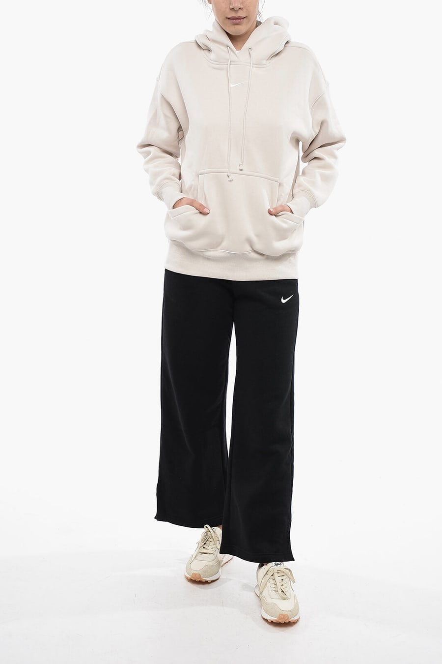 Nike 0500~Brushed Cotton-Blend Hoodie with Patch Pocket, view 4