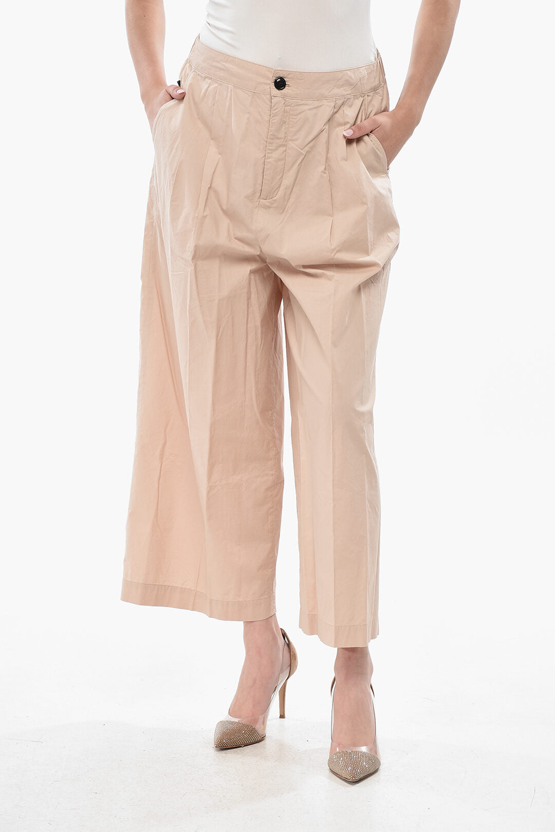 Woolrich 0500~Cotton Poplin Double-Pleat Trousers